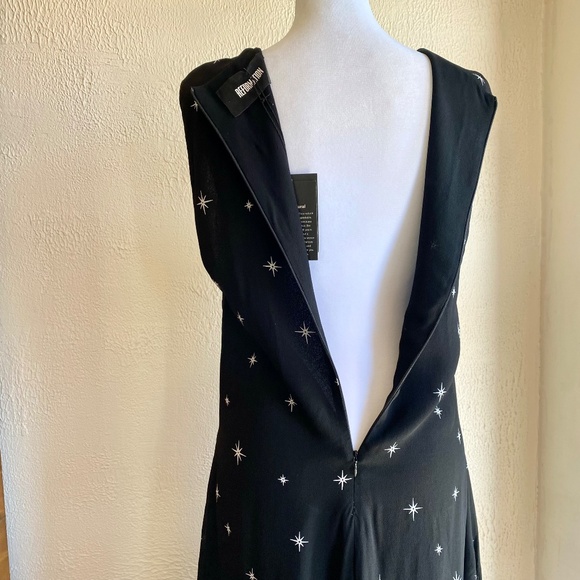 NWT Reformation Ashton Constellation black and white crepe midi dress Sz 8 - Picture 6 of 11